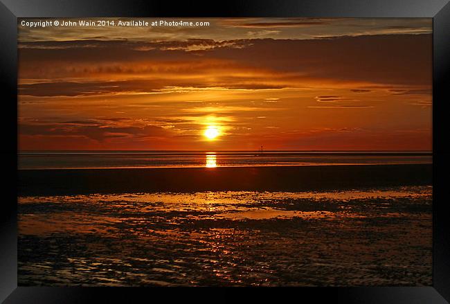 Sunset near the River Alt Framed Print by John Wain