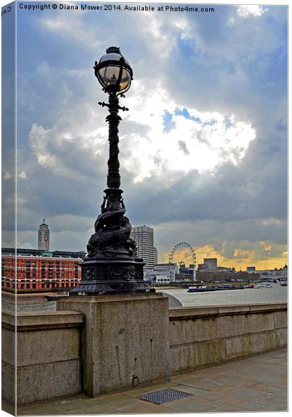 Thames Embankment Canvas Print by Diana Mower