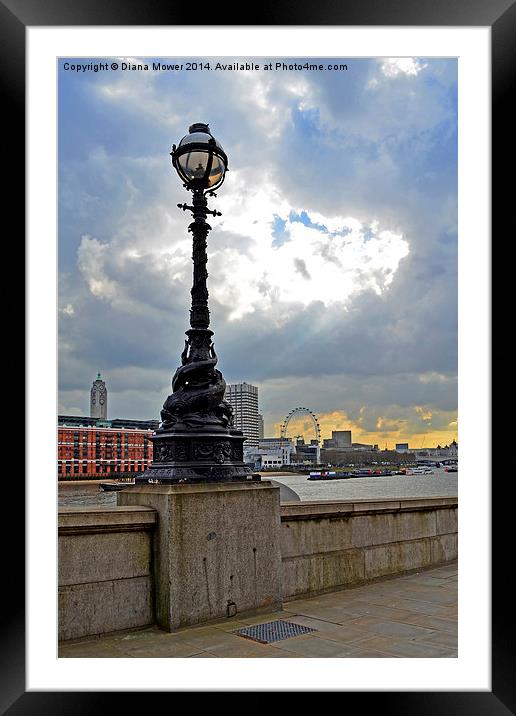 Thames Embankment Framed Mounted Print by Diana Mower