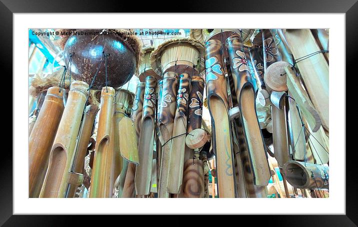 Wooden Wind Chimes Framed Mounted Print by Mark McDermott