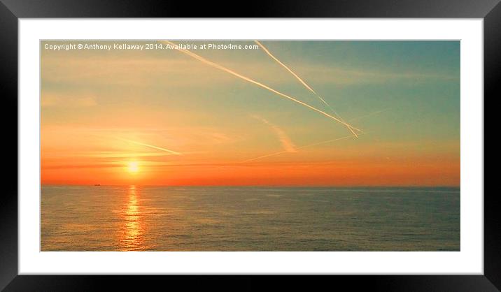 NORTH SEA SUNRISE Framed Mounted Print by Anthony Kellaway