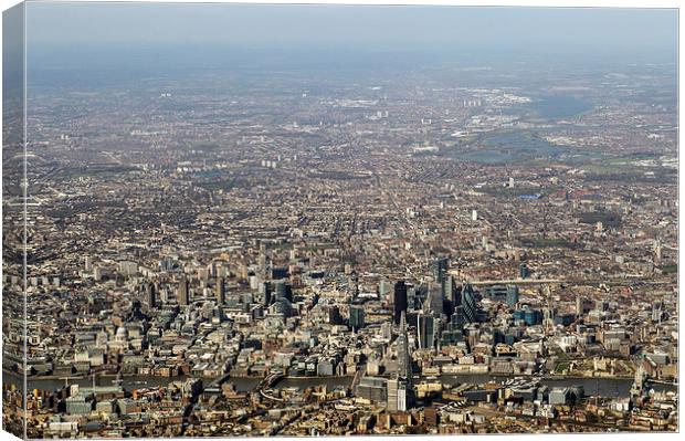 Aerial view of the City of London Canvas Print by Gary Eason
