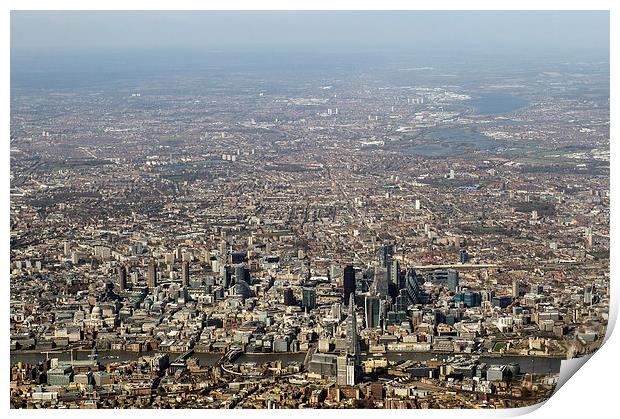 Aerial view of the City of London Print by Gary Eason
