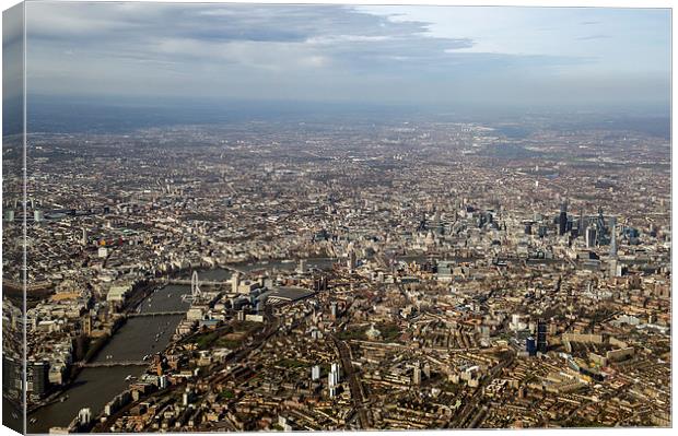 Aerial view of central London Canvas Print by Gary Eason