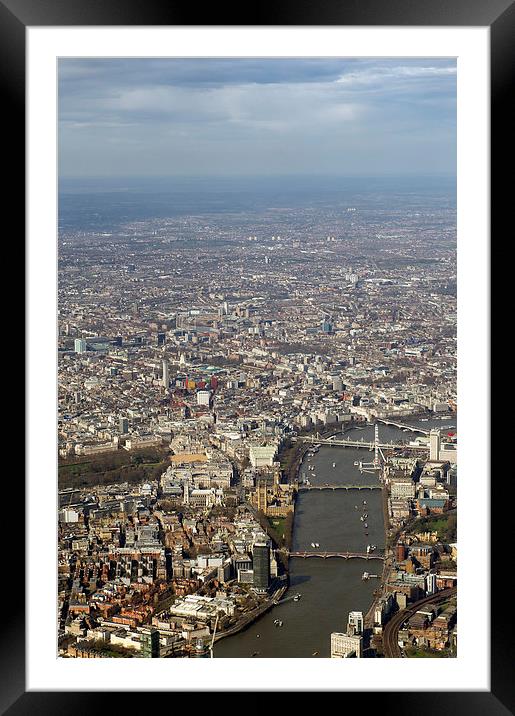 Aerial view of central London Framed Mounted Print by Gary Eason