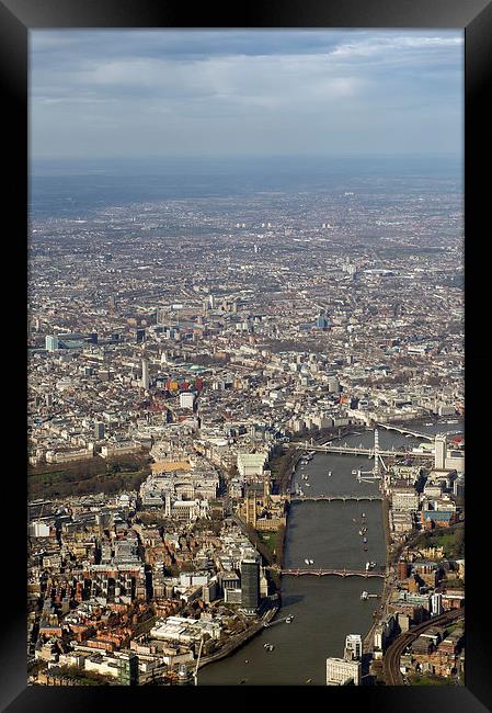 Aerial view of central London Framed Print by Gary Eason