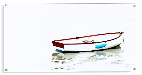 Little White Boat Acrylic by Alexia Miles