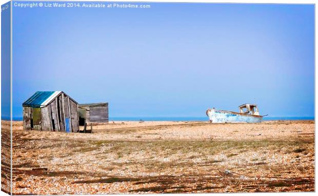 Dungeness Old Boat Canvas Print by Liz Ward