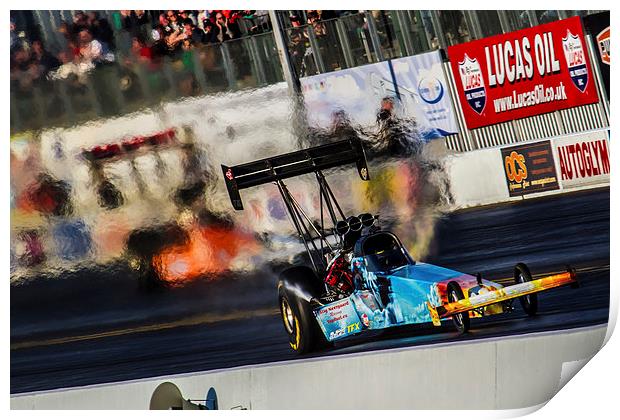 Top Fuel drag race Print by Oxon Images