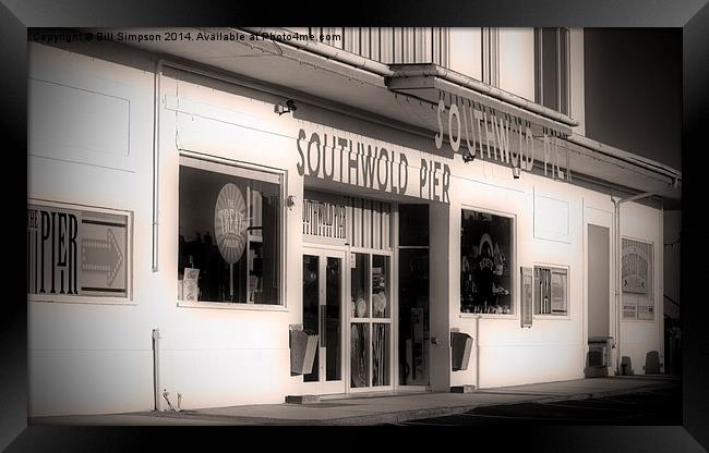 Southwold Pier Entrance Black and White Framed Print by Bill Simpson