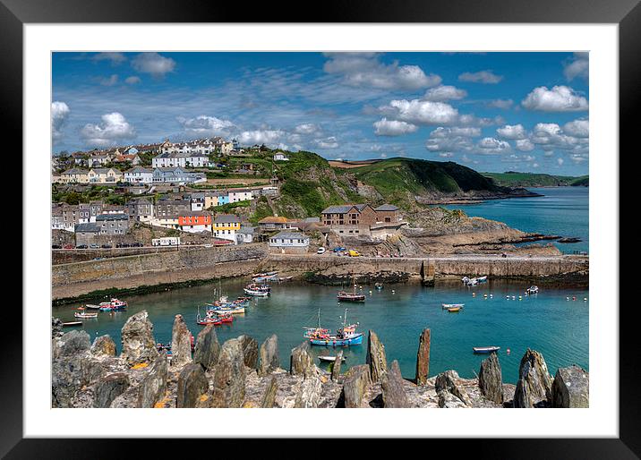 Mevagissey outer harbour Framed Mounted Print by Rosie Spooner