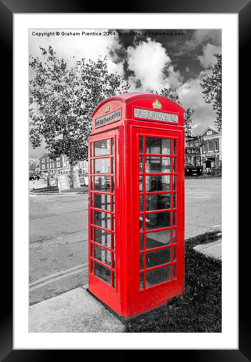 Red Telephone Box Framed Mounted Print by Graham Prentice