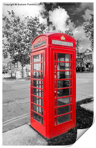Red Telephone Box Print by Graham Prentice