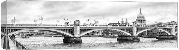 Southwark Bridge Panorama Canvas Print by LensLight Traveler