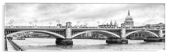 Southwark Bridge Panorama Acrylic by LensLight Traveler