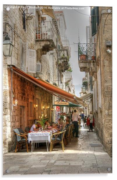 Dining In Dubrovnik Acrylic by David Birchall