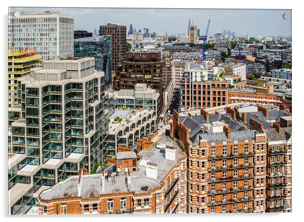 City Blocks In London Acrylic by LensLight Traveler