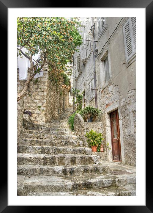 Dubrovnik Old Town Steps Framed Mounted Print by David Birchall