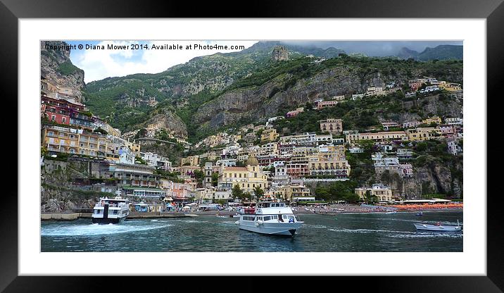 Positano Framed Mounted Print by Diana Mower
