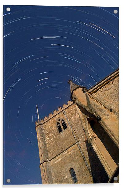 Dorchester Abbey Star Trail Acrylic by Andy Heap