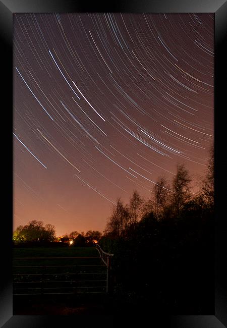 Star Trail Dorchester on Thames Framed Print by Andy Heap
