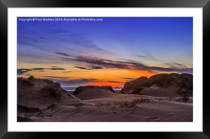 Sand Dunes Sunset Framed Mounted Print by Paul Madden