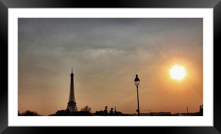 Eiffel Skies Framed Mounted Print by Fiona Miller