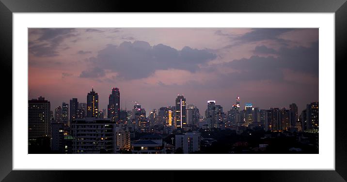 Bangkok Skyline Framed Mounted Print by Stephen Hayes