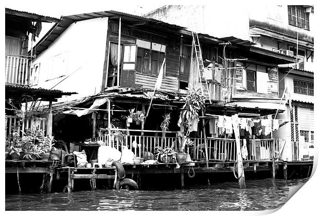Bangkok River House Print by Stephen Hayes
