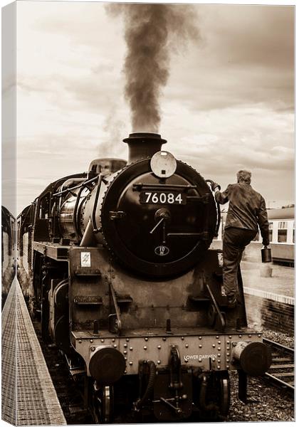 Steam Train at Sheringham Canvas Print by Stewart Nicolaou