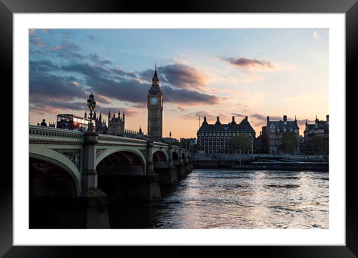 Sunsetting over London Westminster Framed Mounted Print by Adam Payne
