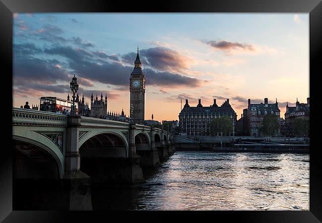 Sunsetting over London Westminster Framed Print by Adam Payne
