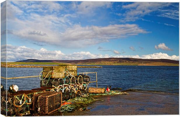 Lobster creels in Orkney Canvas Print by Robert Murray