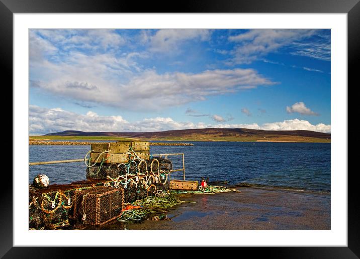 Lobster creels in Orkney Framed Mounted Print by Robert Murray