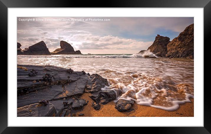 rocks water and sky Framed Mounted Print by Silvio Schoisswohl
