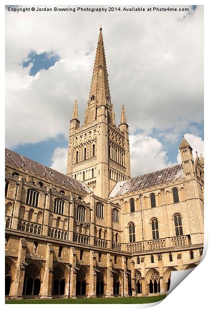 Norwich Cathedral Print by Jordan Browning Photo