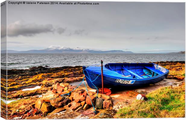 From Portencross to Arran Canvas Print by Valerie Paterson