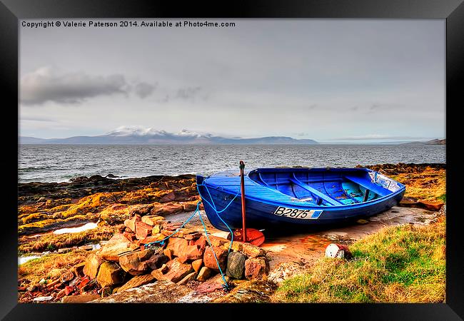 From Portencross to Arran Framed Print by Valerie Paterson