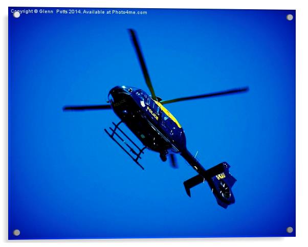 Police Helicopter Acrylic by Glenn Potts