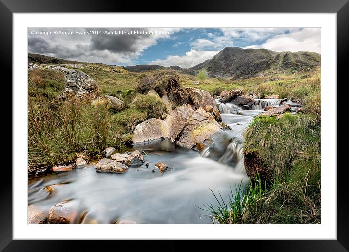 Rocky Stream Framed Mounted Print by Adrian Evans