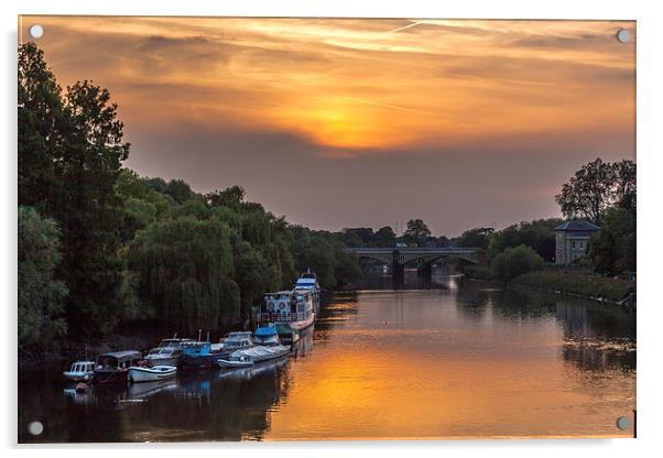 Richmond-Upon-Thames sunset Acrylic by Stuart Gennery
