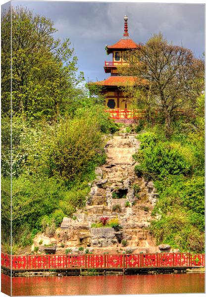 Peasholm Park Pagoda Canvas Print by Tom Gomez