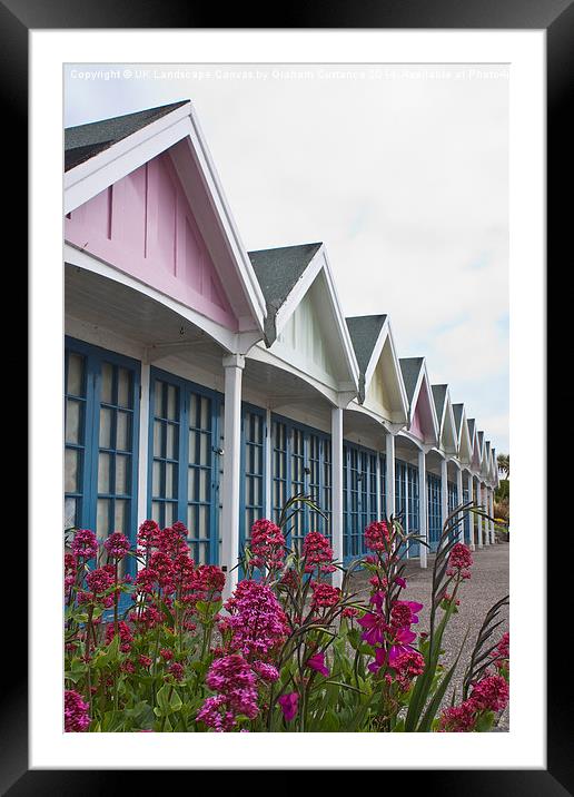 Beach Huts Framed Mounted Print by Graham Custance