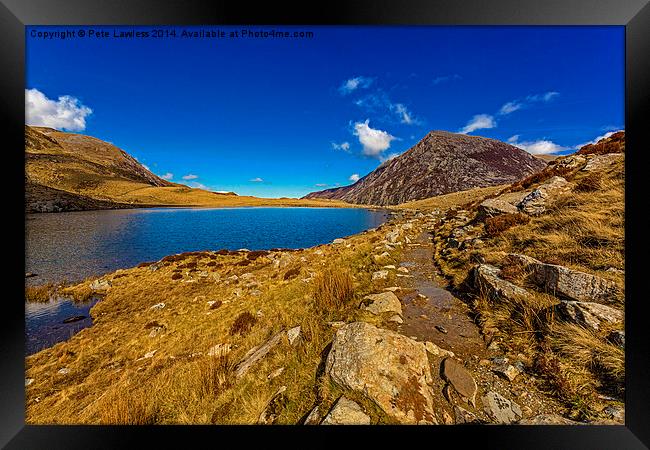 Pen Yr Old Wen and Llyn Idwal Framed Print by Pete Lawless