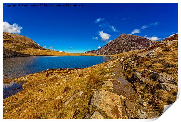 Pen Yr Old Wen and Llyn Idwal Print by Pete Lawless