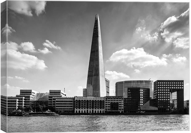 The Shard From Old Billingsgate In Mono Canvas Print by LensLight Traveler