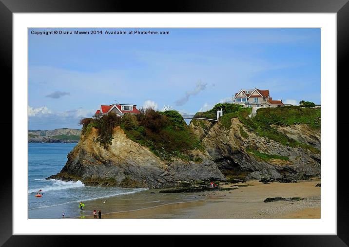 Newquay Beach Framed Mounted Print by Diana Mower