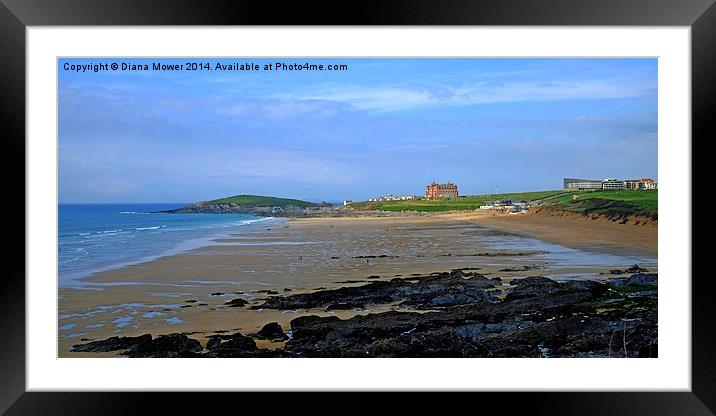 Fistral Beach Framed Mounted Print by Diana Mower