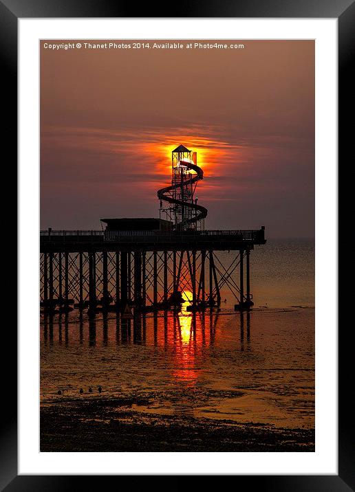 Pier at sunset Framed Mounted Print by Thanet Photos