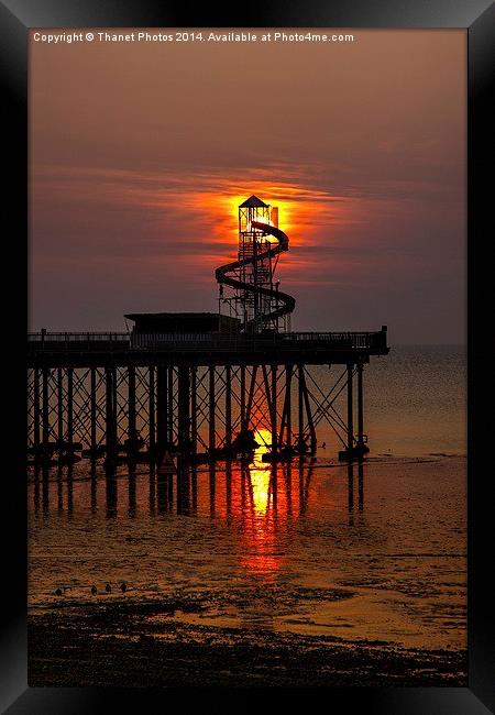Pier at sunset Framed Print by Thanet Photos